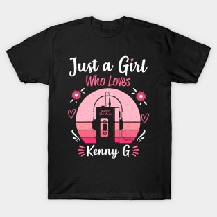 Just A Girl Who Loves Kenny G Retro Headphones T-Shirt